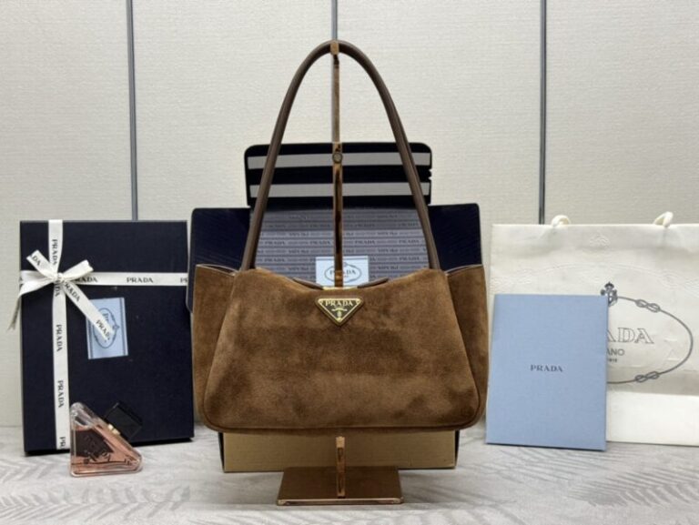 Replica Prada  Medium Suede Shoulder Bag - Best Fake Designer Bags