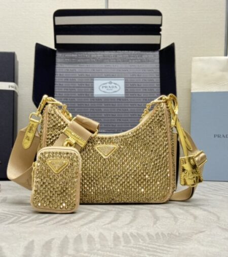 Replica Prada  Re-Edition  2005 Diamond Gold - Best Fake Designer Bags