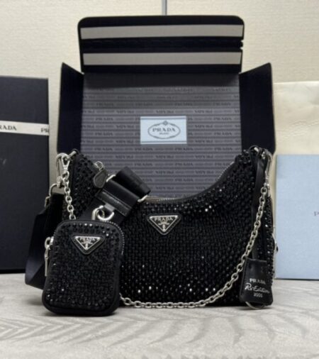 Replica Prada  Re-Edition  2005 Diamond Black - Best Fake Designer Bags