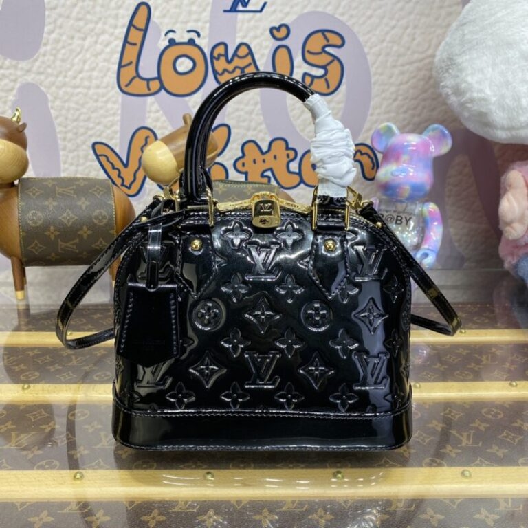 Replica Louis Vuitton Alma BB Black Patent - Best Fake Designer Bags