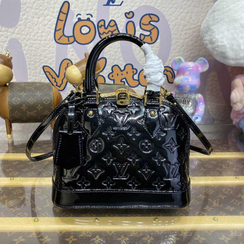 Replica Louis Vuitton Alma BB Black Patent - Best Fake Designer Bags