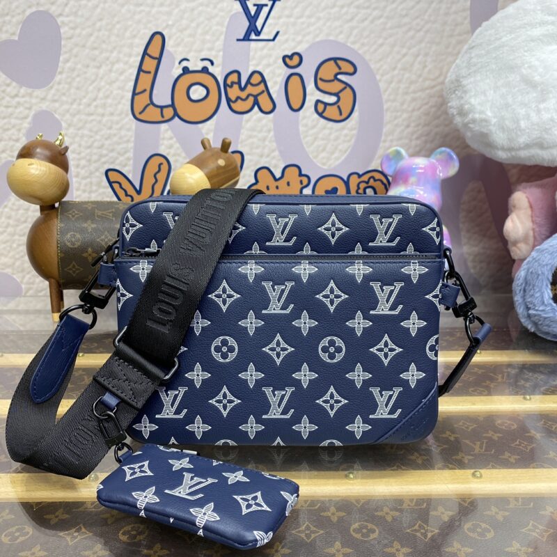 Replica Louis Vuitton Trio Messenger Blue&White - Best Fake Designer Bags