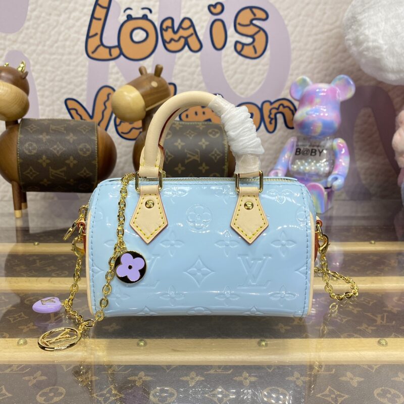 Replica Louis Vuitton Speedy Nano Blue Patent - Best Fake Designer Bags