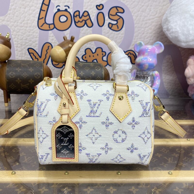 Replica Louis Vuitton Speedy Bandouliere 20 White Grey - Best Fake Designer Bags