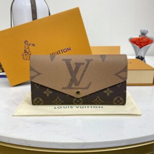 Replica Louis Vuitton Sarah Wallet Light Brown - Best Fake Designer Bags