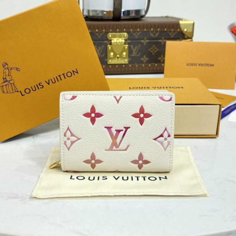 Replica Louis Vuitton Zipper Coin Purse White&Pink - Best Fake Designer Bags