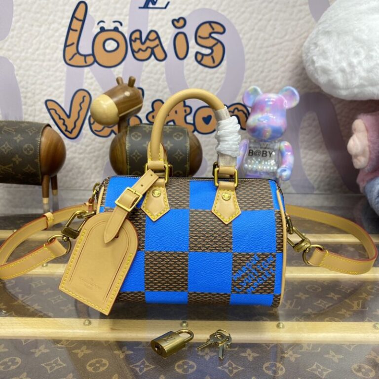 Replica Louis Vuitton Speedy 18 Blue Grid - Best Fake Designer Bags