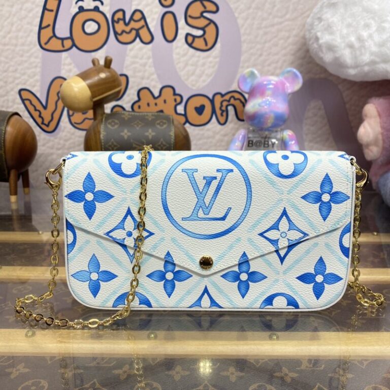 Replica Louis Vuitton Félicie Pochette Blue Pink - Best Fake Designer Bags