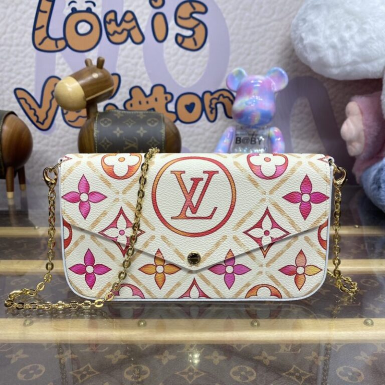 Replica Louis Vuitton Félicie Pochette White Orange Flowers - Best Fake Designer Bags