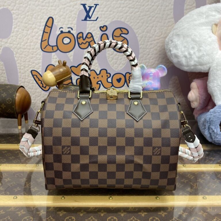Replica Louis Vuitton Speedy  Bandouliere 25 Brown Grid - Best Fake Designer Bags