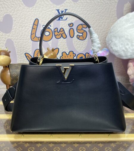 Replica Loius Vuitton Capucines Large Black Full - Best Fake Designer Bags