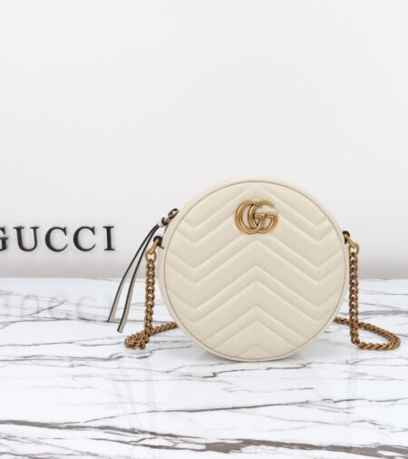 Replica Gucci  GG Mormont Round White - Best Fake Designer Bags
