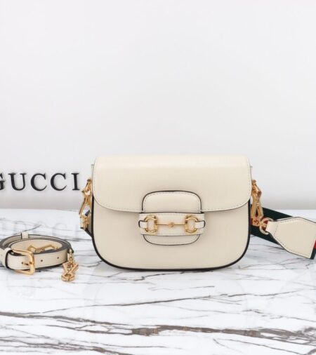 Replica Gucci Horsebit 1955  Double G Mini White - Best Fake Designer Bags