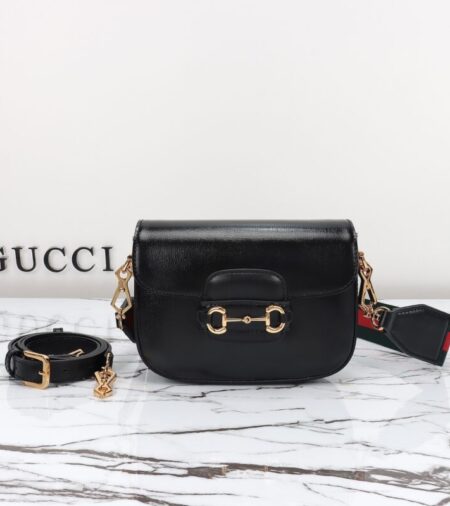 Replica Gucci Horsebit 1955  Double G Mini Black - Best Fake Designer Bags