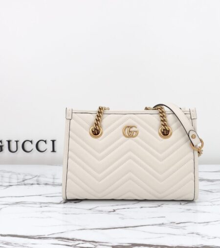 Replica Gucci  GG Marmont Tote White - Best Fake Designer Bags