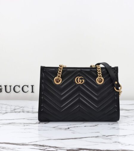 Replica Gucci  GG Marmont Tote Black - Best Fake Designer Bags