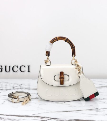 Replica Gucci  Bamboo 1947 Patent White - Best Fake Designer Bags