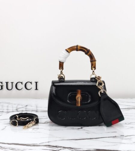 Replica Gucci  Bamboo 1947 Patent Black - Best Fake Designer Bags
