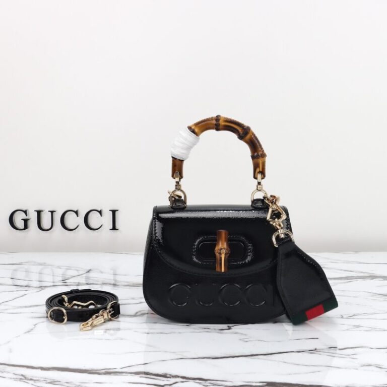 Replica Gucci  Bamboo 1947 Patent Black - Best Fake Designer Bags