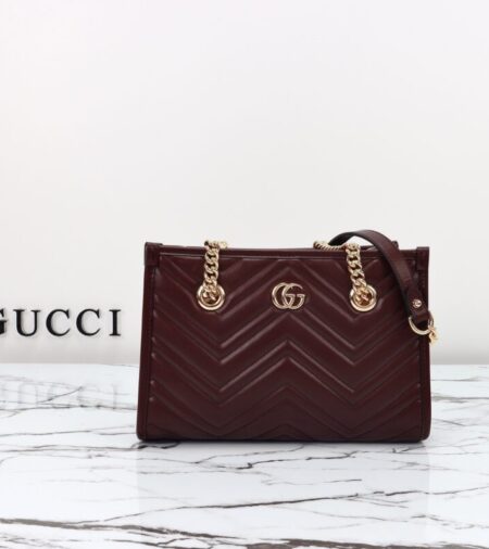 Replica Gucci  GG Marmont Tote Bordeaux - Best Fake Designer Bags