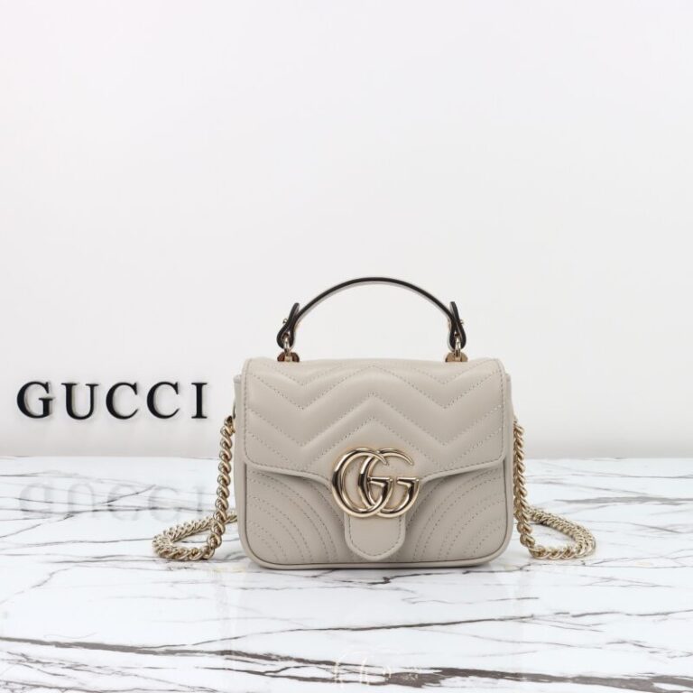 Replica Gucci  Marmont Mini Top Handle Beige - Best Fake Designer Bags
