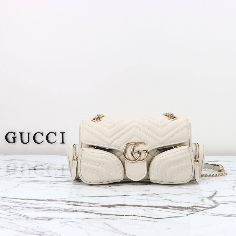 Replica Gucci Marmont 2.0 GG Shoulder Bag White - Best Fake Designer Bags