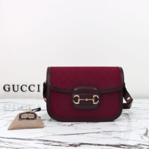 Replica Gucci  G 1955 Horsebit Red Denim - Best Fake Designer Bags