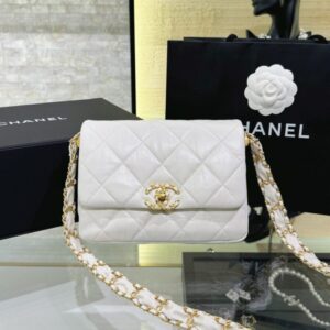 Replica CHANEL 19 Mini Flap  White Bag - Best Fake Designer Bags