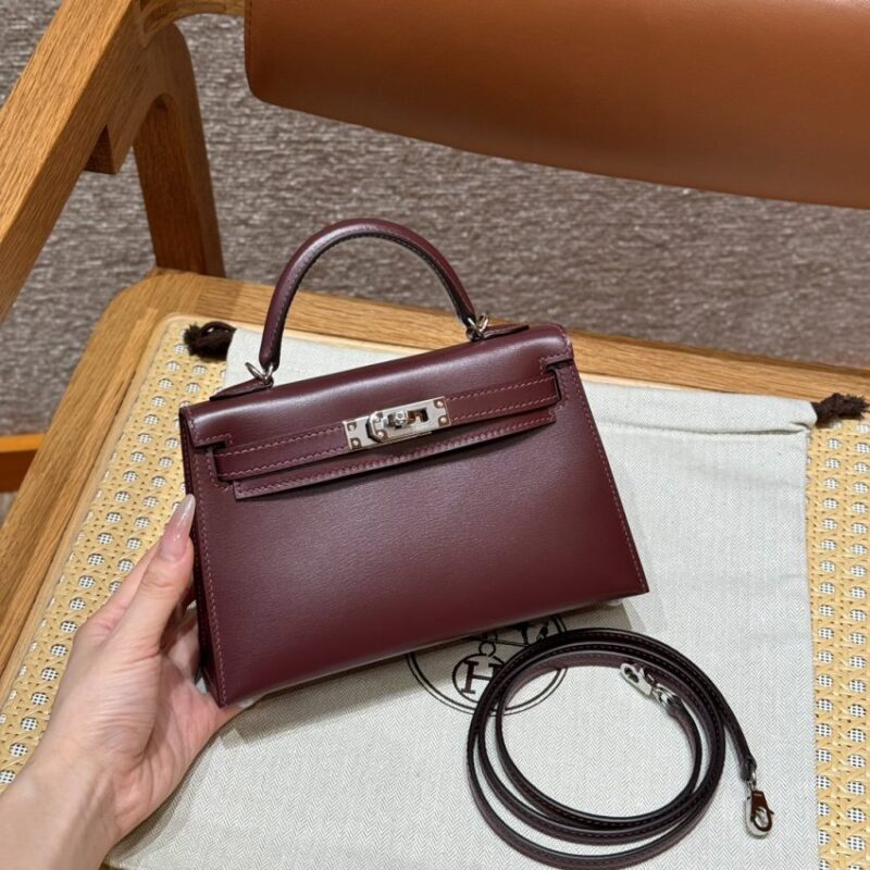 Replica Hermes Kelly Rouge  Box Silver - Best Fake Designer Bags