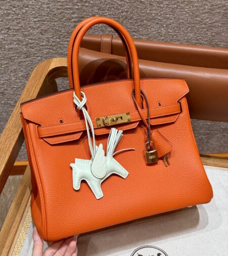 Replica Hermes Birkin Orange Togo Gold - Best Fake Designer Bags