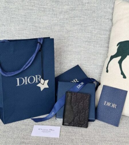 Replica Dior Bi Fold Card Holder Oblique Black - Best Fake Designer Bags