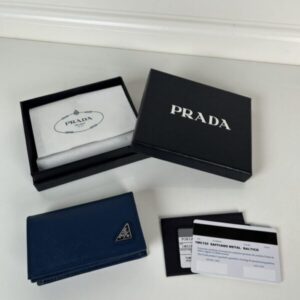 Replica Prada Saffiano Wallet Blue - Best Fake Designer Bags