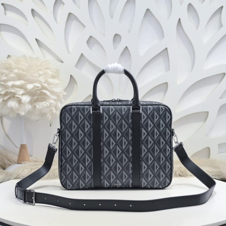 Replica Dior Zipped Briefcase Grey - Best Fake Designer Bags