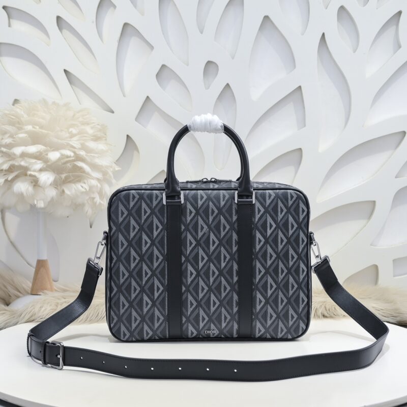 Replica Dior Zipped Briefcase Grey - Best Fake Designer Bags