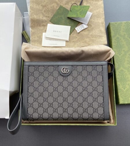 Replica Gucci  G Ophidia Clutch Grey - Best Fake Designer Bags