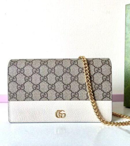 Replica Gucci  GG Marmont Chain Bag White - Best Fake Designer Bags
