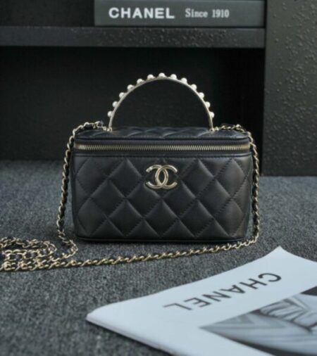 Replica CHANEL 24s Pearl Handle Box Black - Best Fake Designer Bags